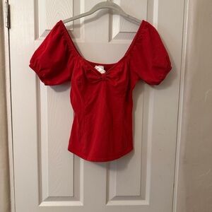 Powder puff red Vixen top Medium